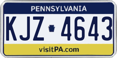 PA license plate KJZ4643