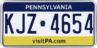 PA license plate KJZ4654