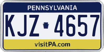 PA license plate KJZ4657
