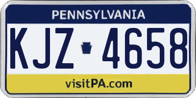 PA license plate KJZ4658