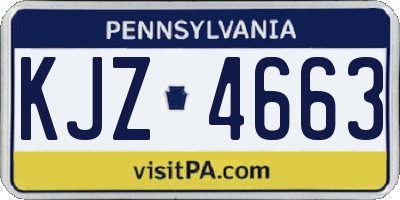 PA license plate KJZ4663