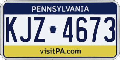 PA license plate KJZ4673