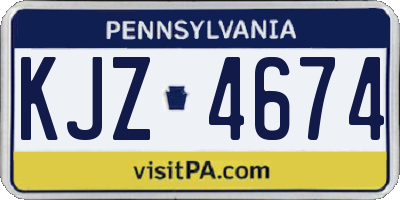 PA license plate KJZ4674