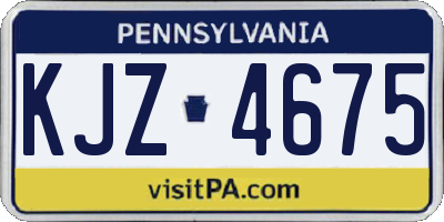 PA license plate KJZ4675