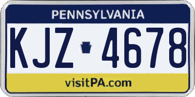 PA license plate KJZ4678