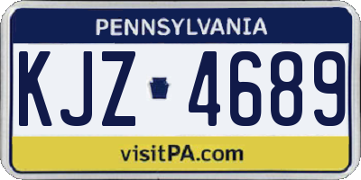 PA license plate KJZ4689