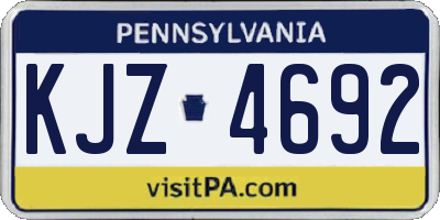PA license plate KJZ4692