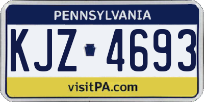 PA license plate KJZ4693