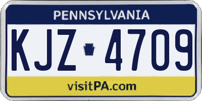 PA license plate KJZ4709