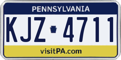 PA license plate KJZ4711