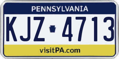 PA license plate KJZ4713