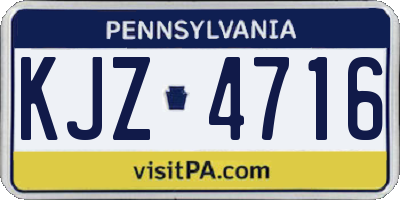 PA license plate KJZ4716