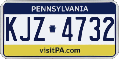 PA license plate KJZ4732