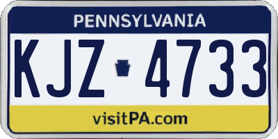 PA license plate KJZ4733