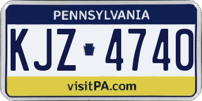PA license plate KJZ4740
