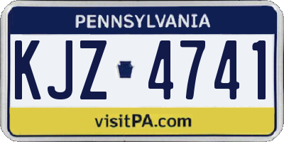 PA license plate KJZ4741