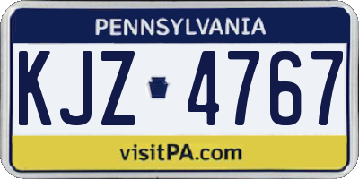 PA license plate KJZ4767