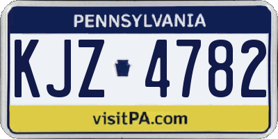 PA license plate KJZ4782