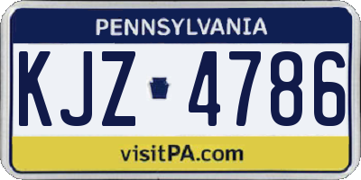 PA license plate KJZ4786