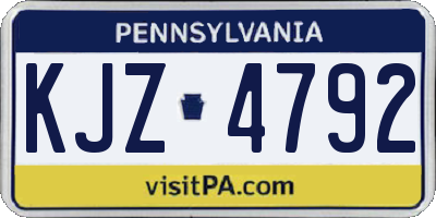 PA license plate KJZ4792