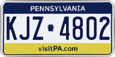 PA license plate KJZ4802