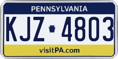 PA license plate KJZ4803