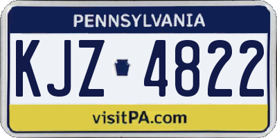 PA license plate KJZ4822