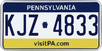 PA license plate KJZ4833