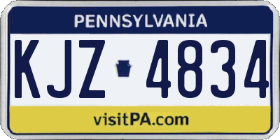 PA license plate KJZ4834