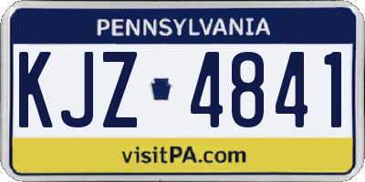 PA license plate KJZ4841