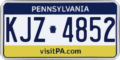 PA license plate KJZ4852
