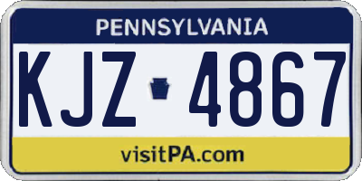 PA license plate KJZ4867