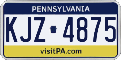 PA license plate KJZ4875