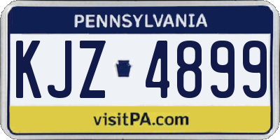 PA license plate KJZ4899