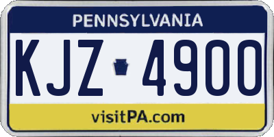 PA license plate KJZ4900
