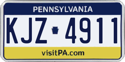 PA license plate KJZ4911