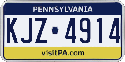 PA license plate KJZ4914