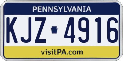 PA license plate KJZ4916