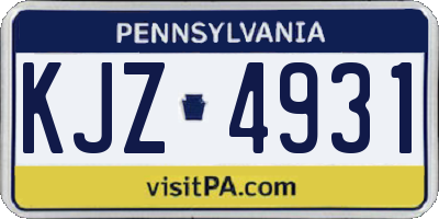 PA license plate KJZ4931