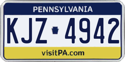 PA license plate KJZ4942