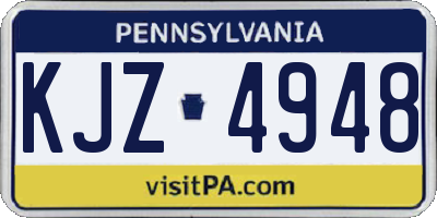 PA license plate KJZ4948