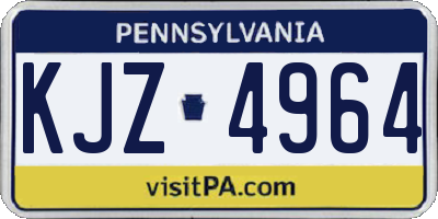 PA license plate KJZ4964