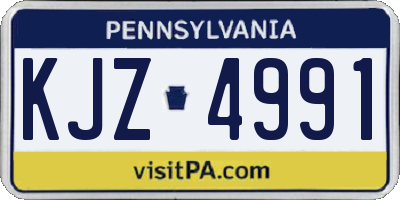 PA license plate KJZ4991