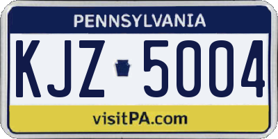 PA license plate KJZ5004