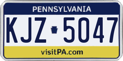 PA license plate KJZ5047