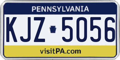 PA license plate KJZ5056
