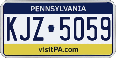 PA license plate KJZ5059