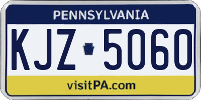 PA license plate KJZ5060