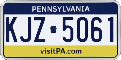 PA license plate KJZ5061