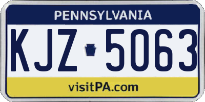 PA license plate KJZ5063